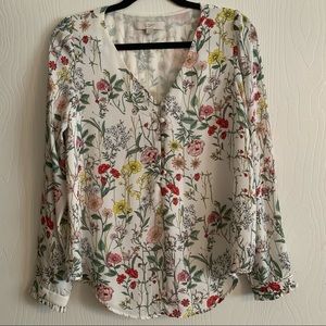 LOFT Long Sleeve Floral Top